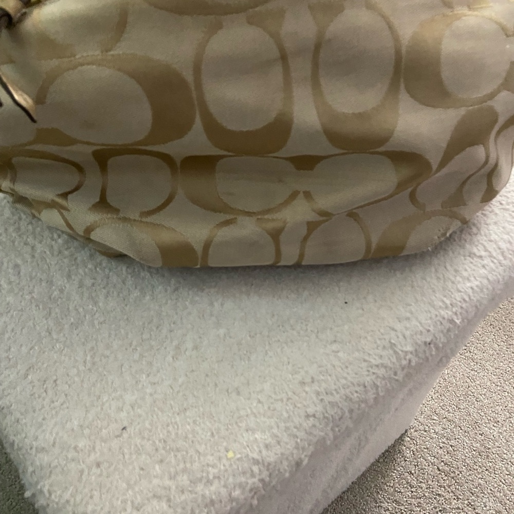 Coach Gold and Cream Shoulder Bag